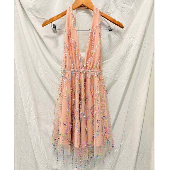 Hello Molly Try Your Luck Sequin Dress Small Homecoming Resort Vacation Glam - Picture 4 of 6